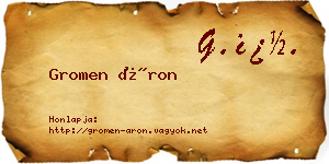 Gromen Áron névjegykártya